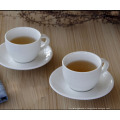 Haonai designe white color ceramic coffee cup and saucer set